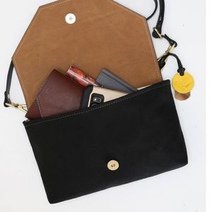 R. Riviter Patton Leather & Canvas Cross Body Bag